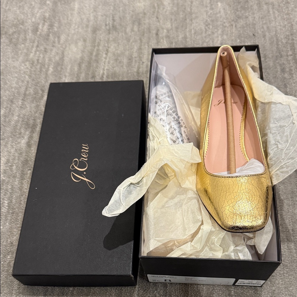 J. Crew Shimmering Gold Flats